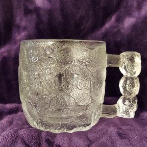 Set Of 3 McDonald's Flintstones Rocky Road Mug Textured Glass Mugs